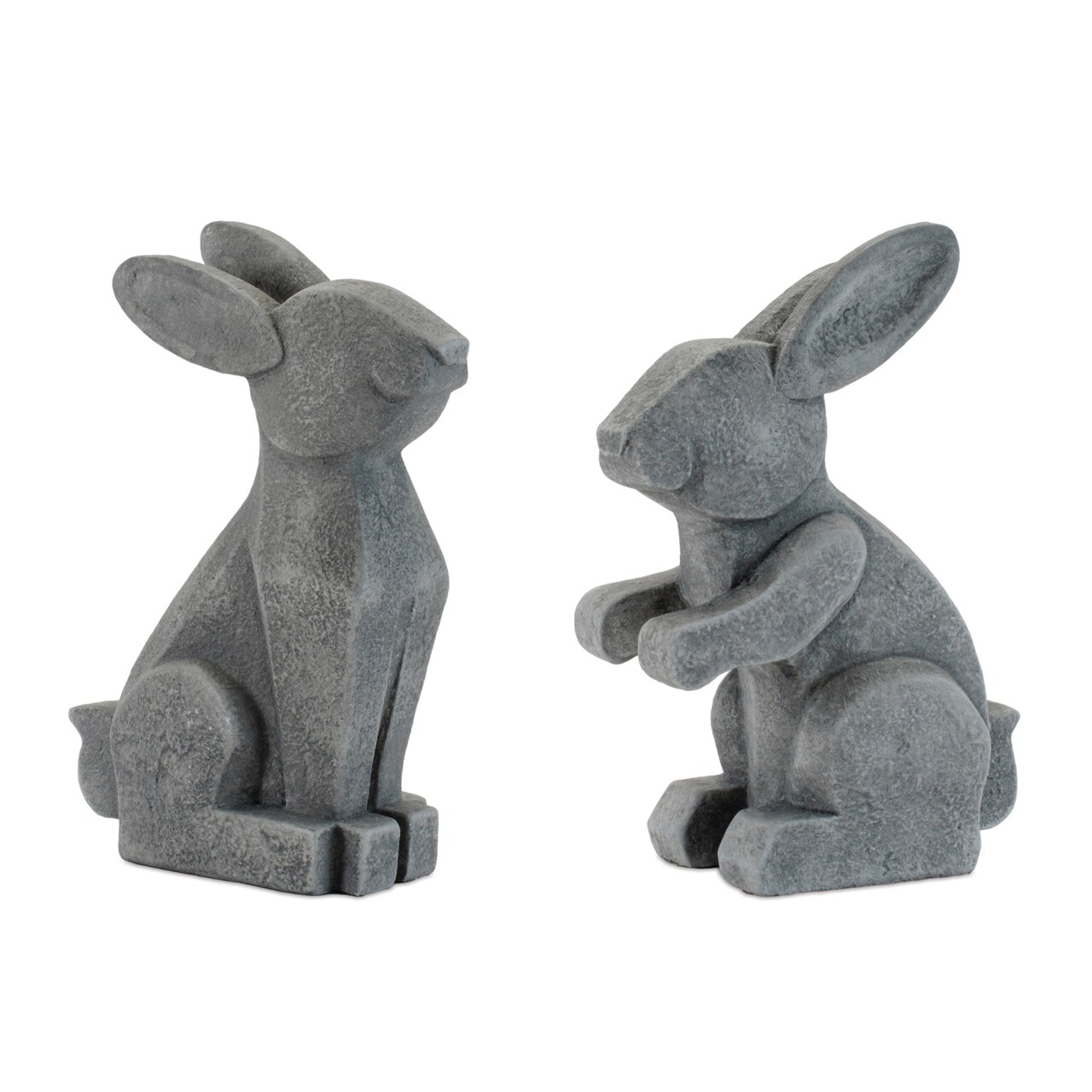 Melrose Sitting Bunny Figurine Decorations - 6" - Gray - Set of 6